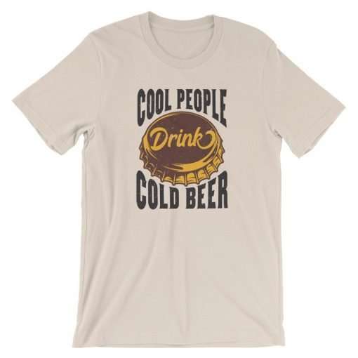Cool People Cold Beer mockup Front Wrinkled Soft Cream