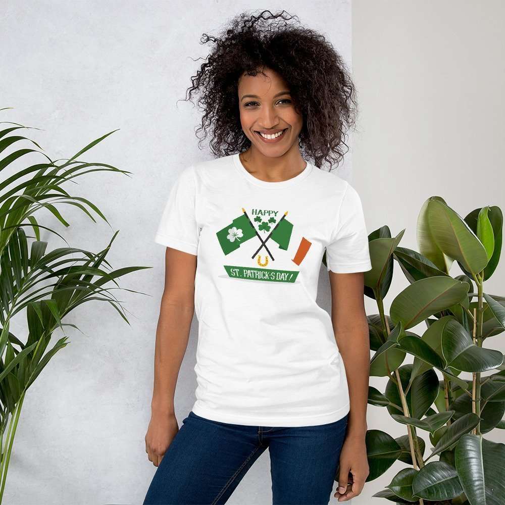 Download Happy St. Patrick's Day Flag Short-Sleeve Unisex T-Shirt ...