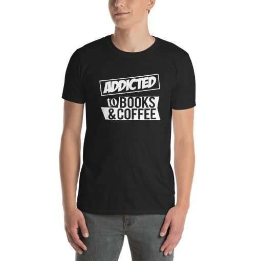 addicted to books and coffee mockup Front Mens Black