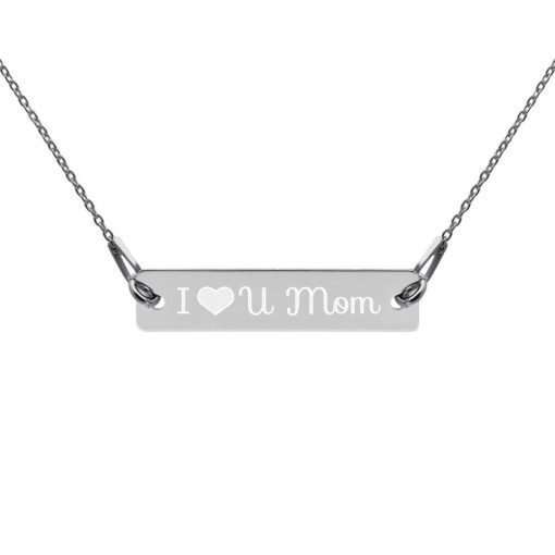 engraved silver bar chain necklace black rhodium coating flat 607c512ec7902