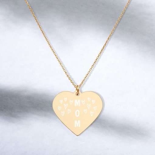 engraved silver heart chain necklace 24k gold coating lifestyle 3 607c575ee7931