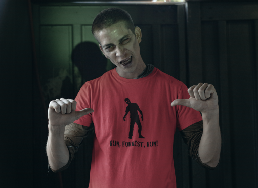 halloween mockup of a zombie man wearing a t shirt 29339