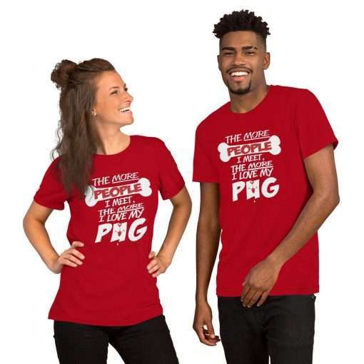 i love my pug mockup Front Couples Red