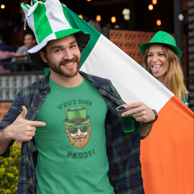 t shirt mockup featuring a joyful man celebrating st patricks day festivity 32119