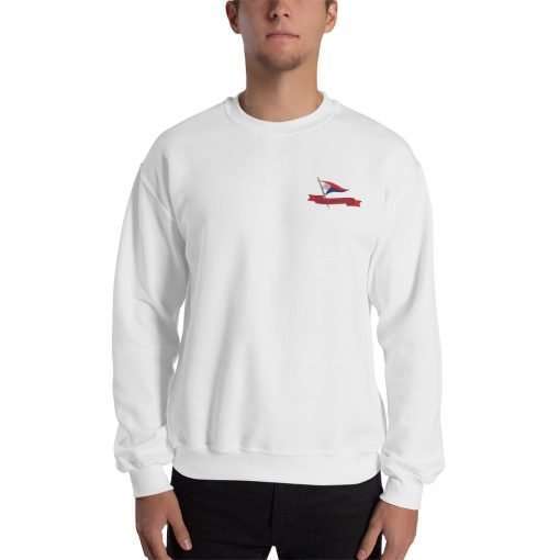 unisex crew neck sweatshirt white front 61d4783688b68